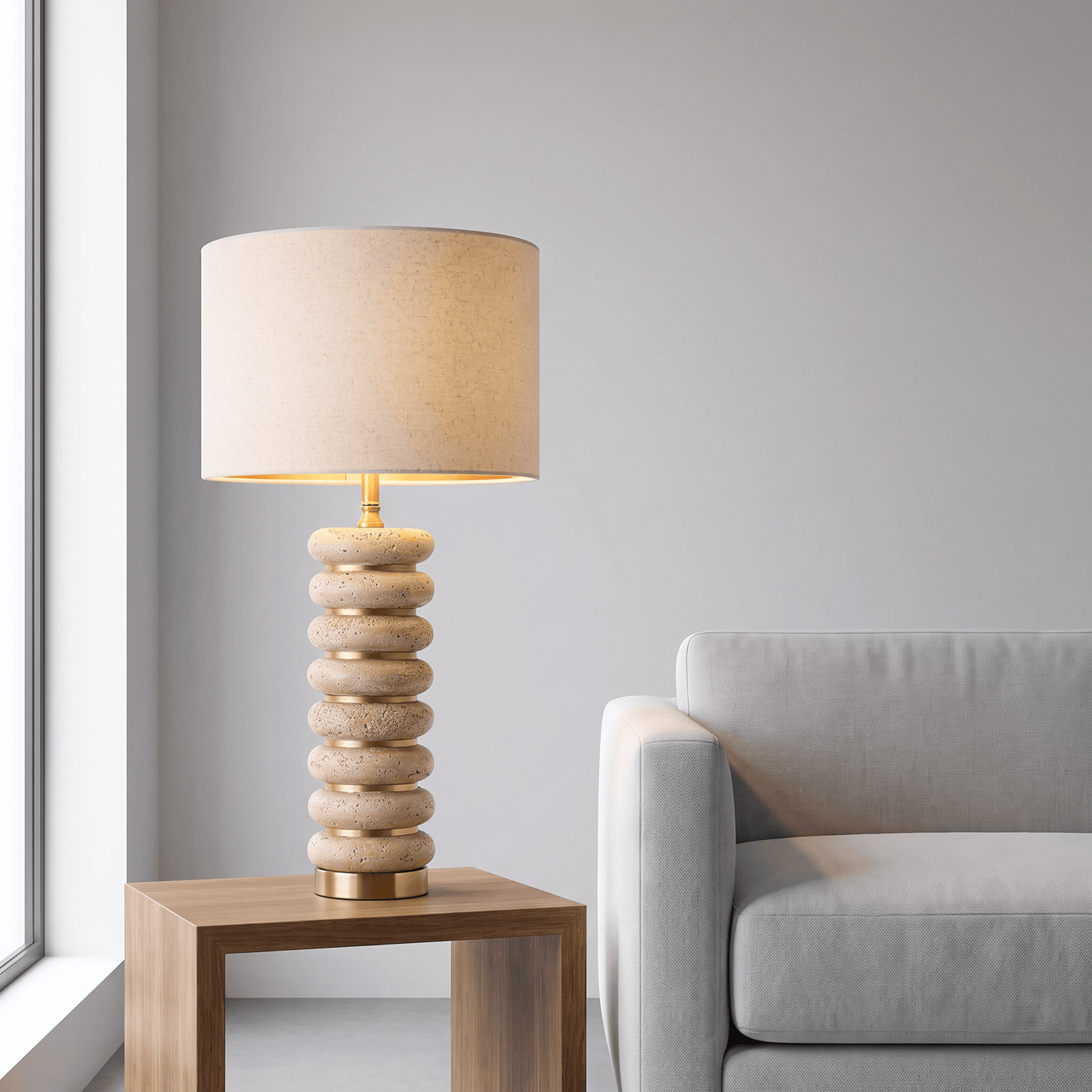 U.A Gold Polyresin Table Lamp