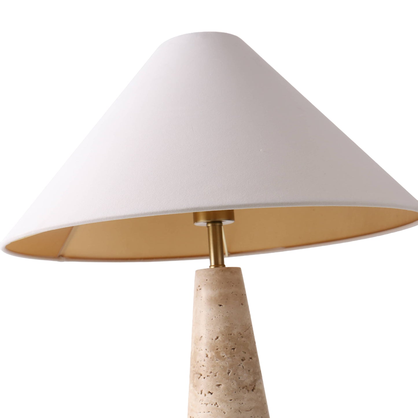 Lights  -  U.A Gold Travertine Table Lamp  -  60485659
