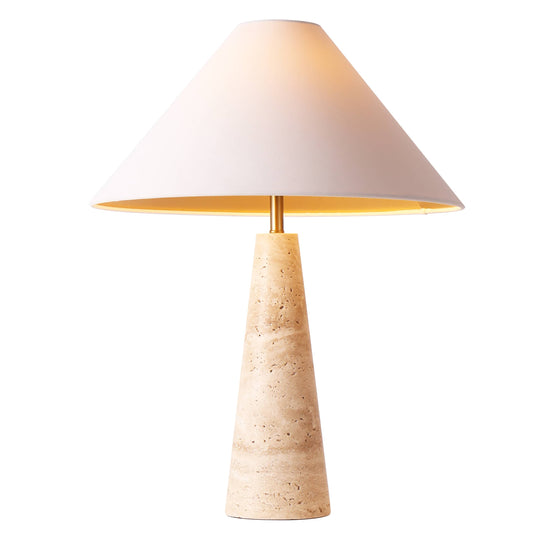 Lights  -  U.A Gold Travertine Table Lamp  -  60485659