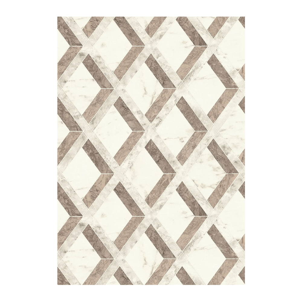 Wallpaper  -  A.S Versace Brown & White Tarsia Motif - 79133-4  -  60486556
