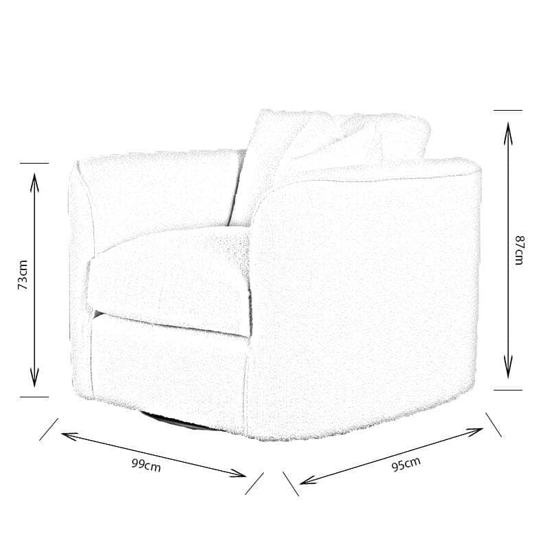 Furniture  -  Larissa Boucle Swivel Chair - Natural-  60007881