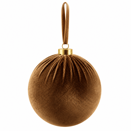 Christmas  -  Velvet Bauble - Brown  - 15cm  -  60486097