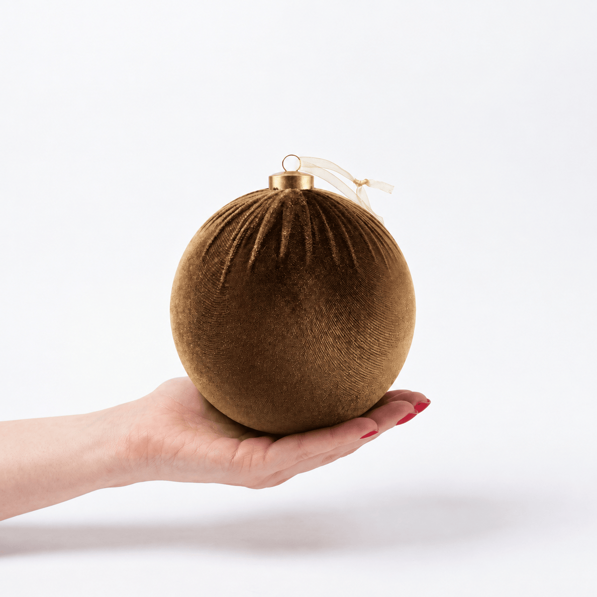 Christmas  -  Velvet Bauble - Brown  - 15cm  -  60486097