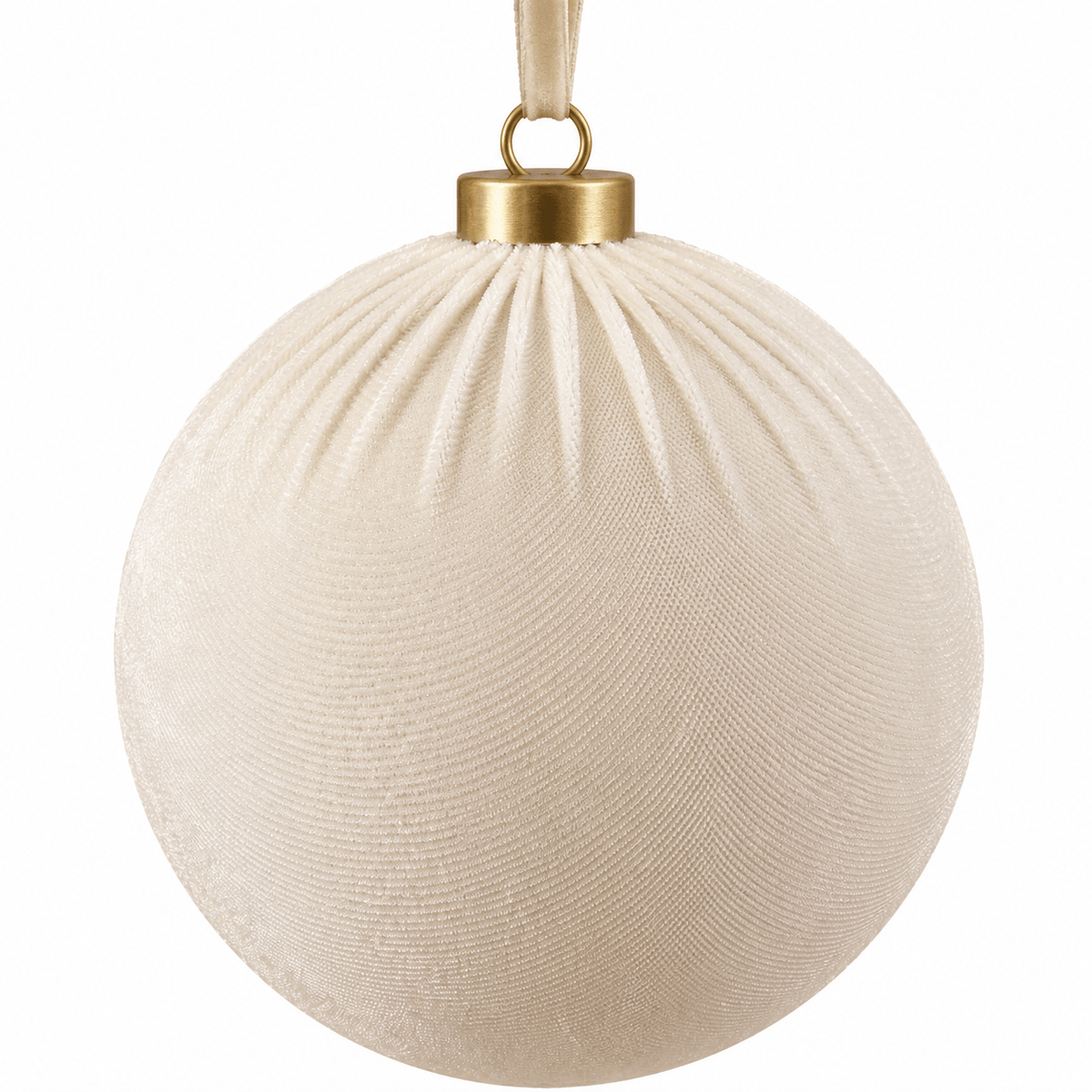 Christmas  -  Velvet Bauble - Cream - 15cm  -  60486099