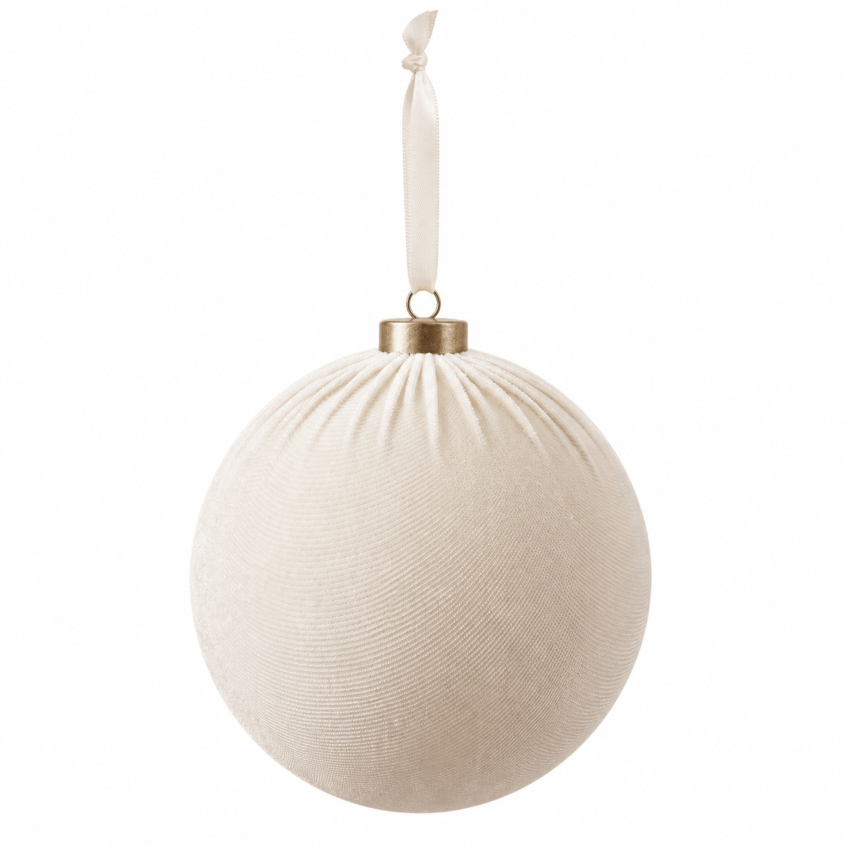 Christmas  -  Velvet Bauble - Cream - 15cm  -  60486099