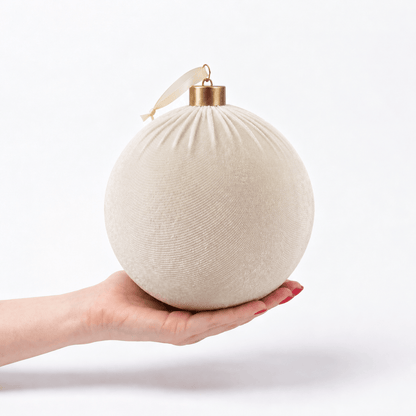 Christmas  -  Velvet Bauble - Cream - 20cm  -  60486100