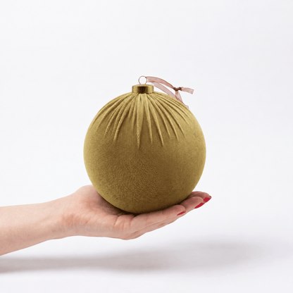 Christmas  -  Velvet Bauble - Taupe - 15cm  -  60486098