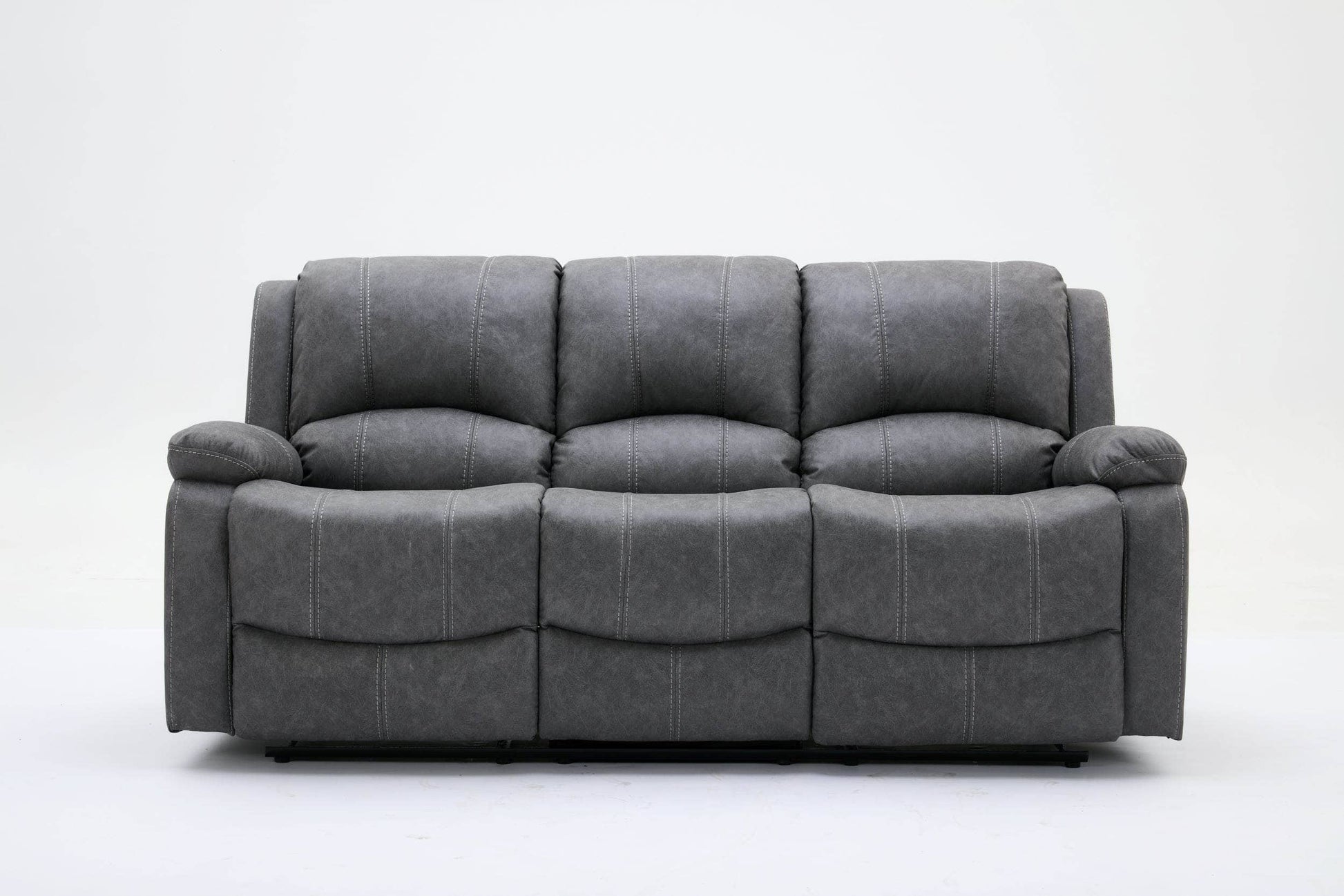 Outlet Sofas  -  Outlet Vivo Manual Recliner 3 Seat Sofa - Grey  -  60418175
