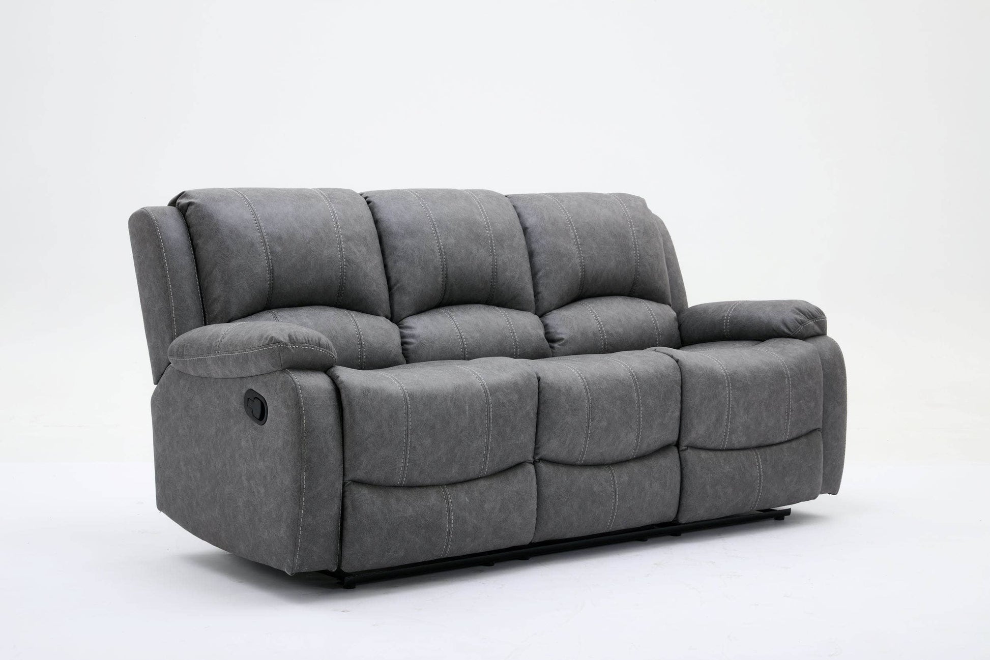 Outlet Sofas  -  Outlet Vivo Manual Recliner 3 Seat Sofa - Grey  -  60418175