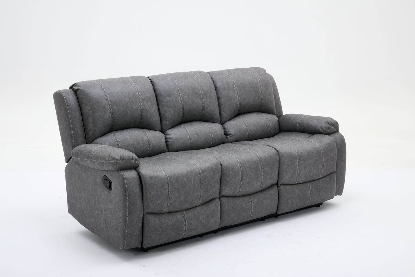 Outlet Sofas  -  Outlet Vivo Manual Recliner 3 Seat Sofa - Grey  -  60418175