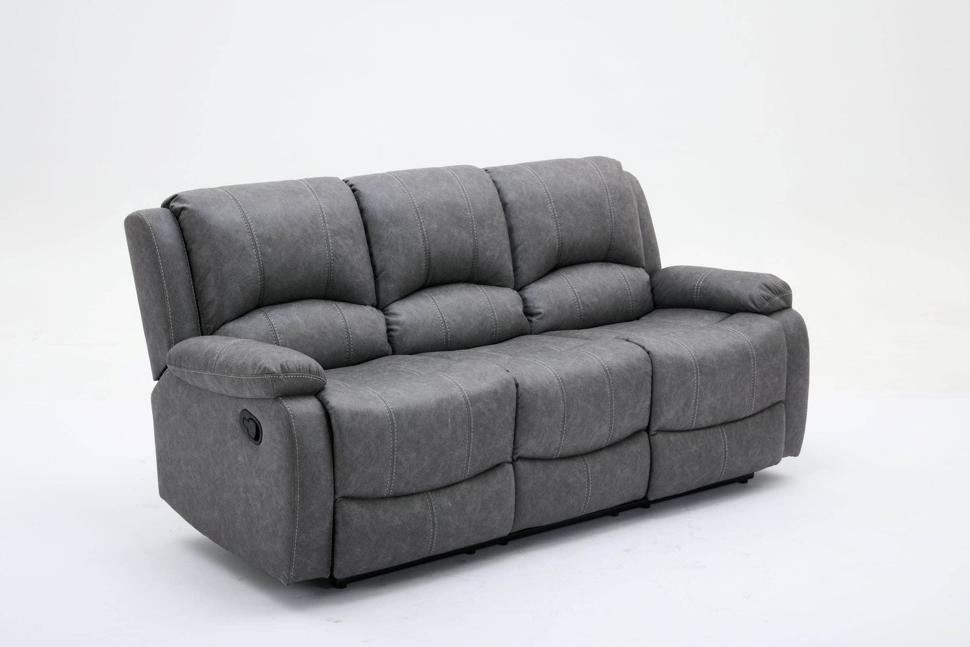 Outlet Sofas  -  Outlet Vivo Manual Recliner 3 Seat Sofa - Grey  -  60418175