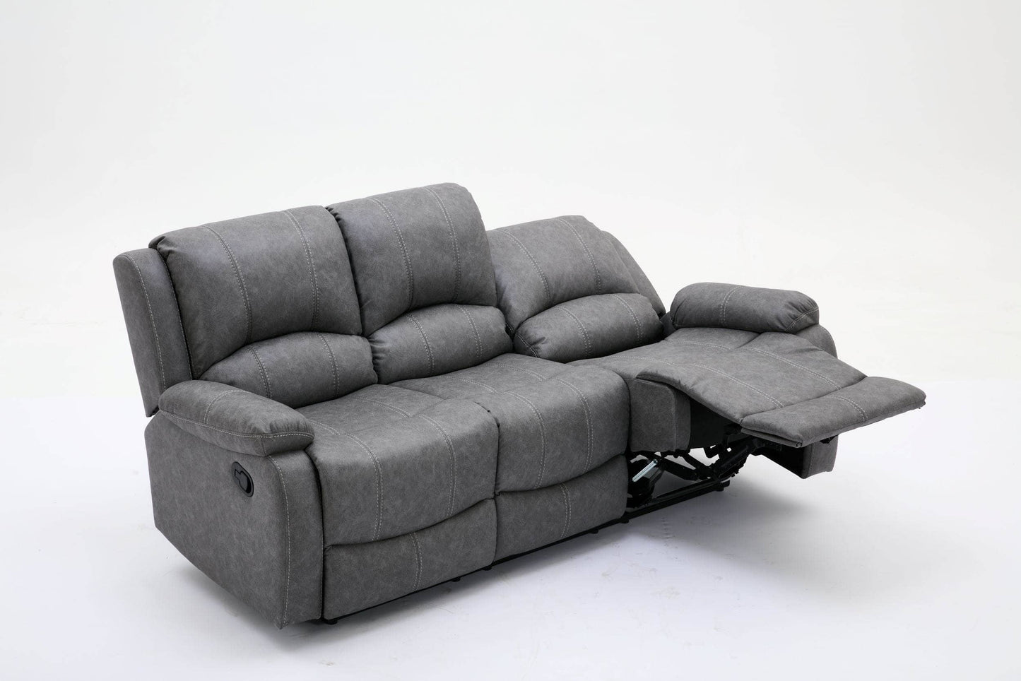 Outlet Sofas  -  Outlet Vivo Manual Recliner 3 Seat Sofa - Grey  -  60418175