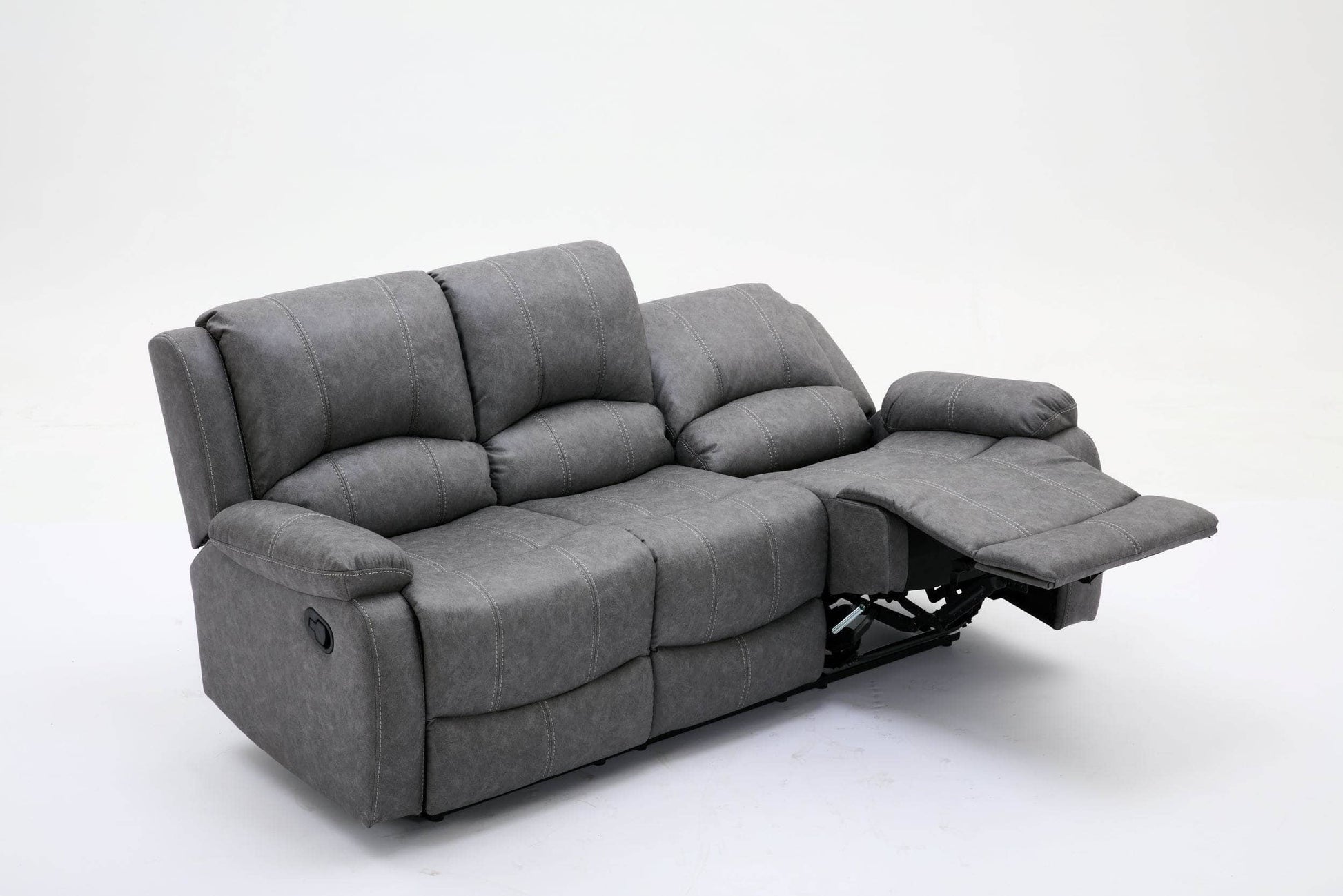 Outlet Sofas  -  Outlet Vivo Manual Recliner 3 Seat Sofa - Grey  -  60418175