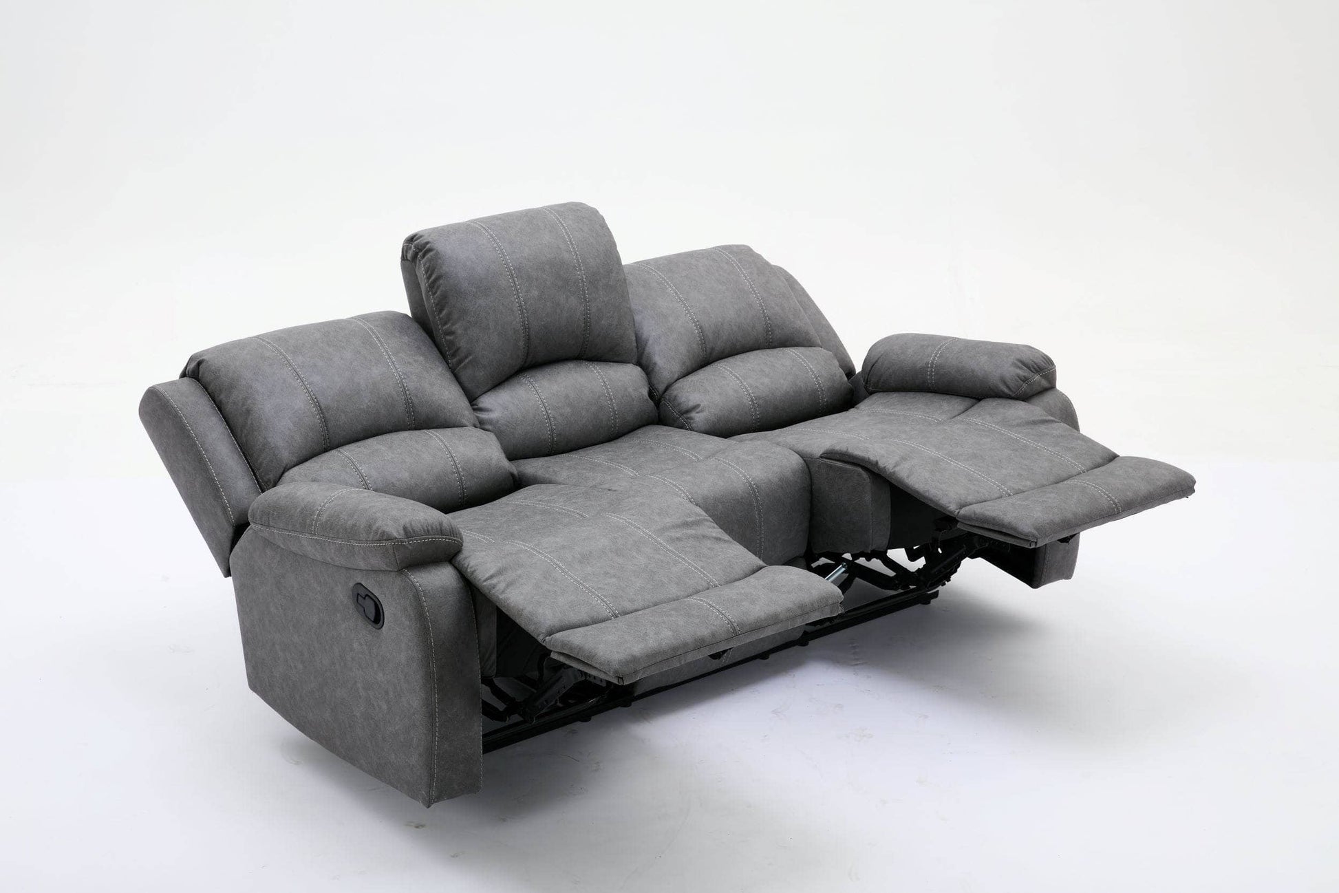 Outlet Sofas  -  Outlet Vivo Manual Recliner 3 Seat Sofa - Grey  -  60418175