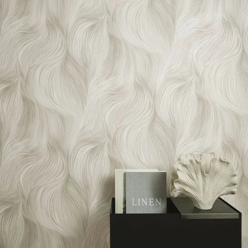 Wallpaper  -  Erismann Waves of Light Pink Metallic Wallpaper - 10522-05  -  60484797