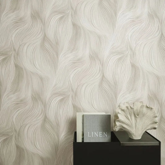 Wallpaper  -  Erismann Waves of Light Pink Metallic Wallpaper - 10522-05  -  60484797