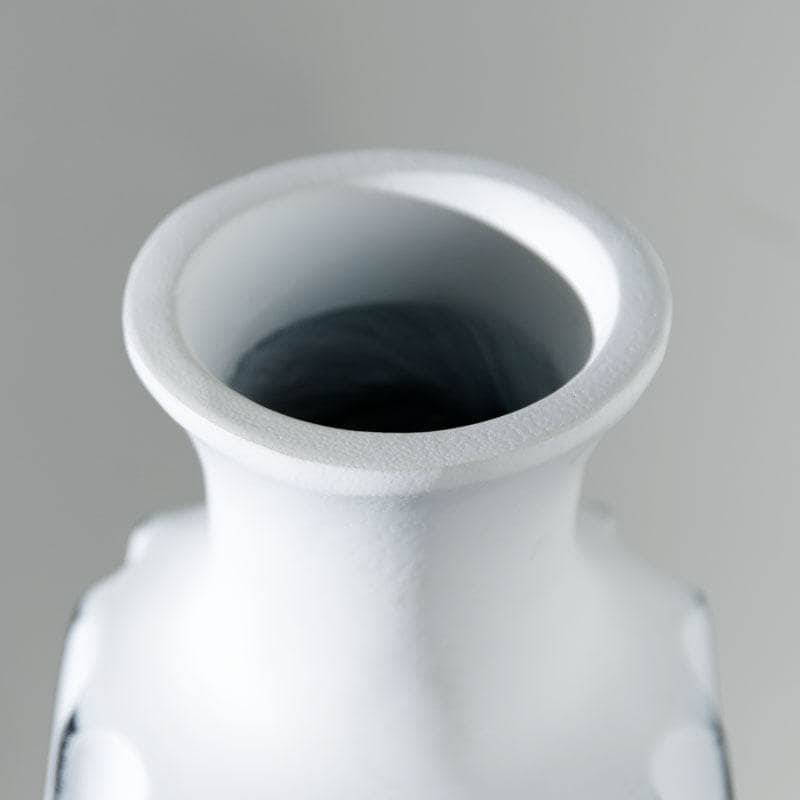 Homeware- White & Black Striped Vase -46cm  -  60008146