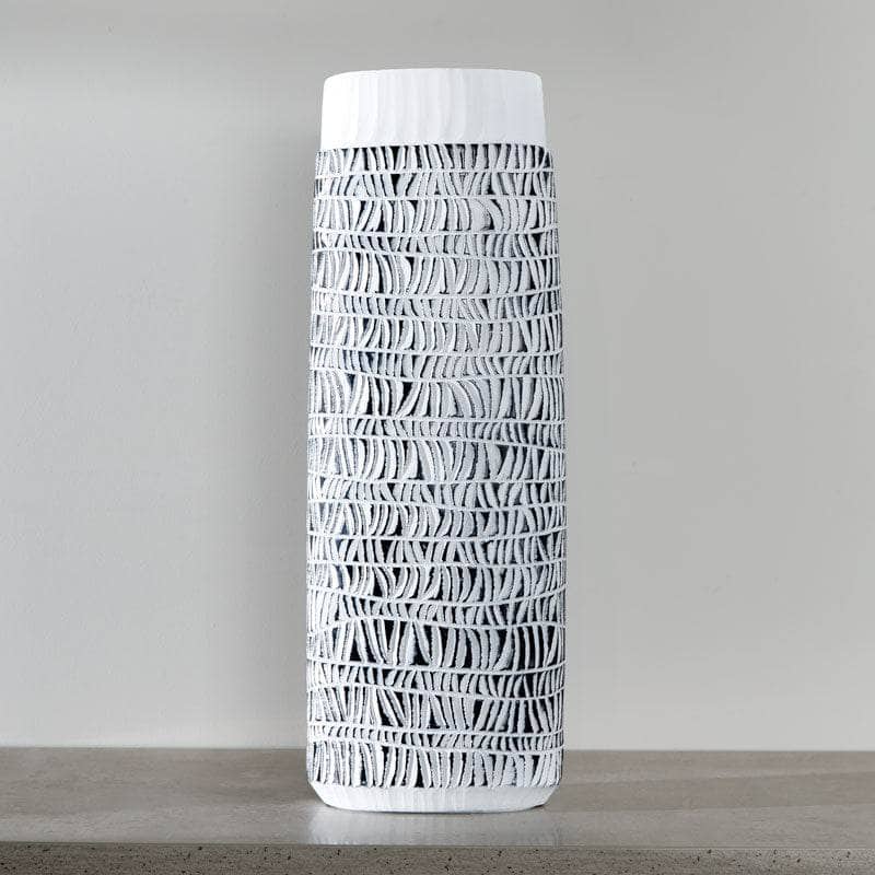 Homeware  -  White & Black Tribal Pattern Vase - 50cm -  60008136