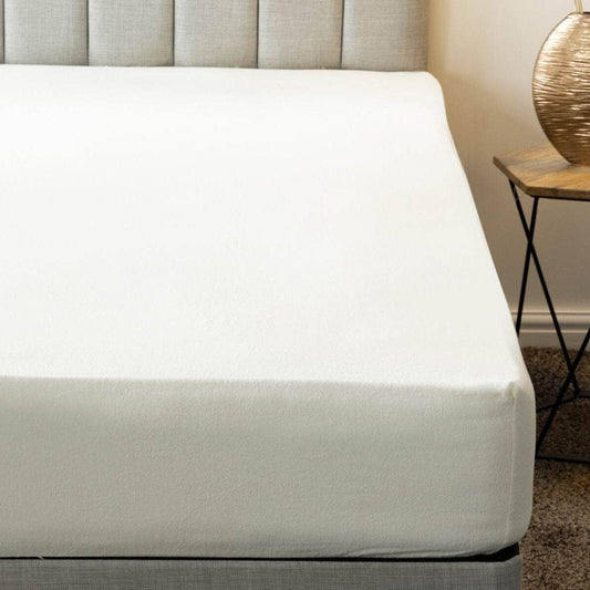 Homeware  -  White Brushed Cotton 30cm Fitted Sheet - Multiple Sizes  - 