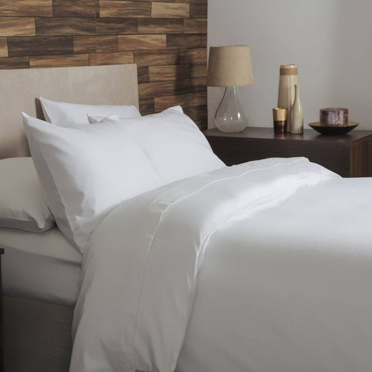 Homeware  - White Brushed Cotton Duvet Set  - 
