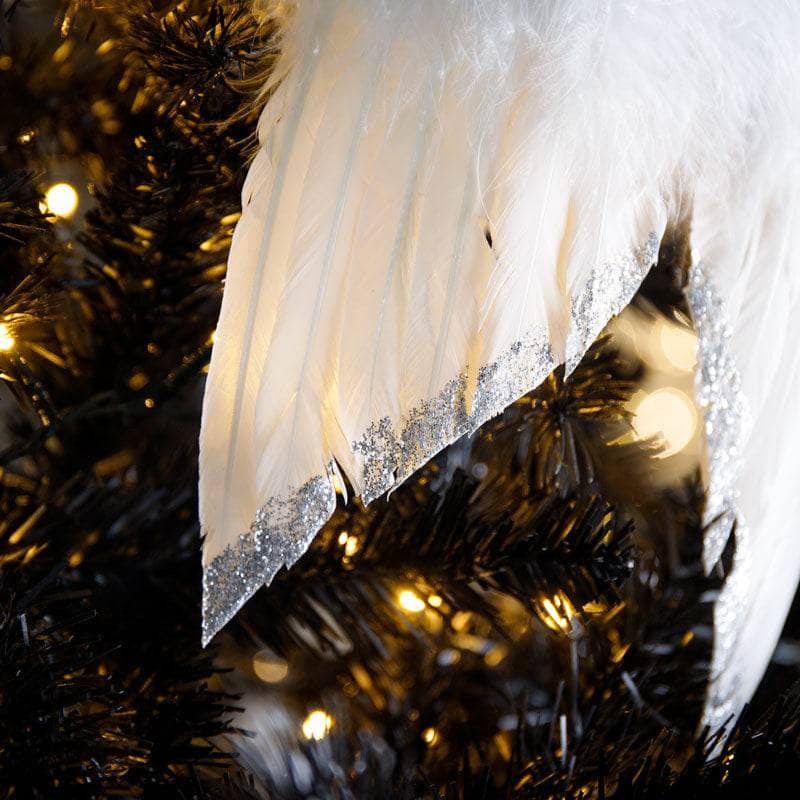 Christmas  -  White Feather Angel Wings Clip-On Christmas Tree Decoration - 21cm  -  50154311