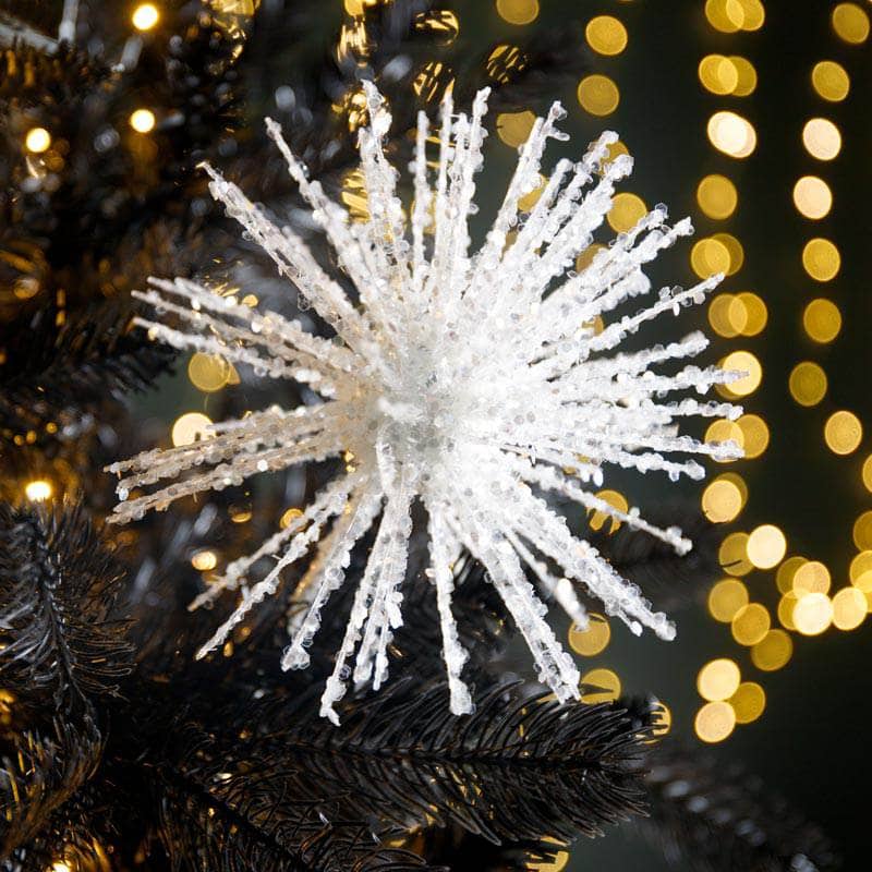 Christmas  -  White Glitter Burst Decoration  -  60008619