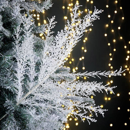 Christmas  -  White Mini Glitter Leaf Bush - 60cm  -  60008641