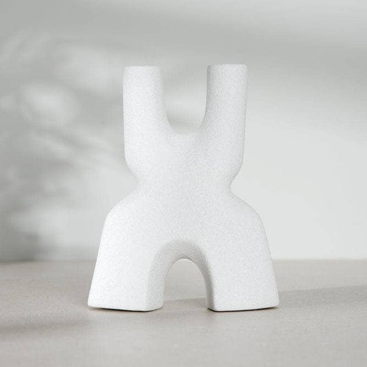 Homeware  -  White X Shape Vase - 18.5cm  -  60008369