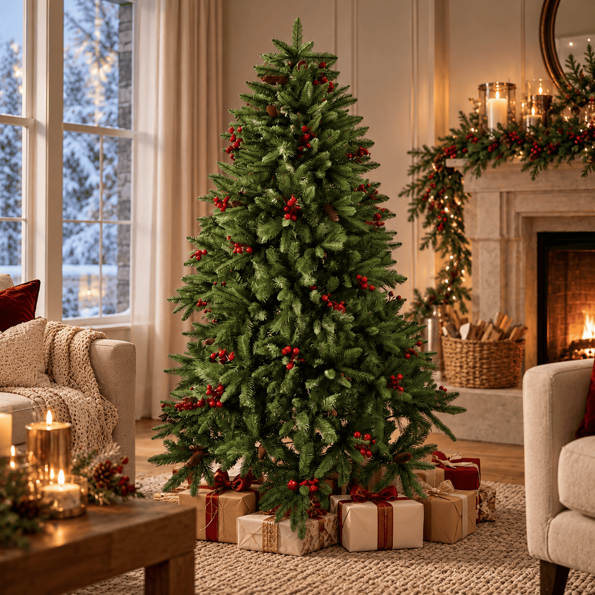 Christmas  -  Windham Spruce Green Tree - 7ft  -  60487434