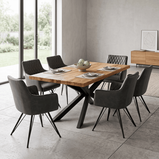 Furniture  -  Winslow Dining Table & Grey Balmoral Dining Chairs  - 