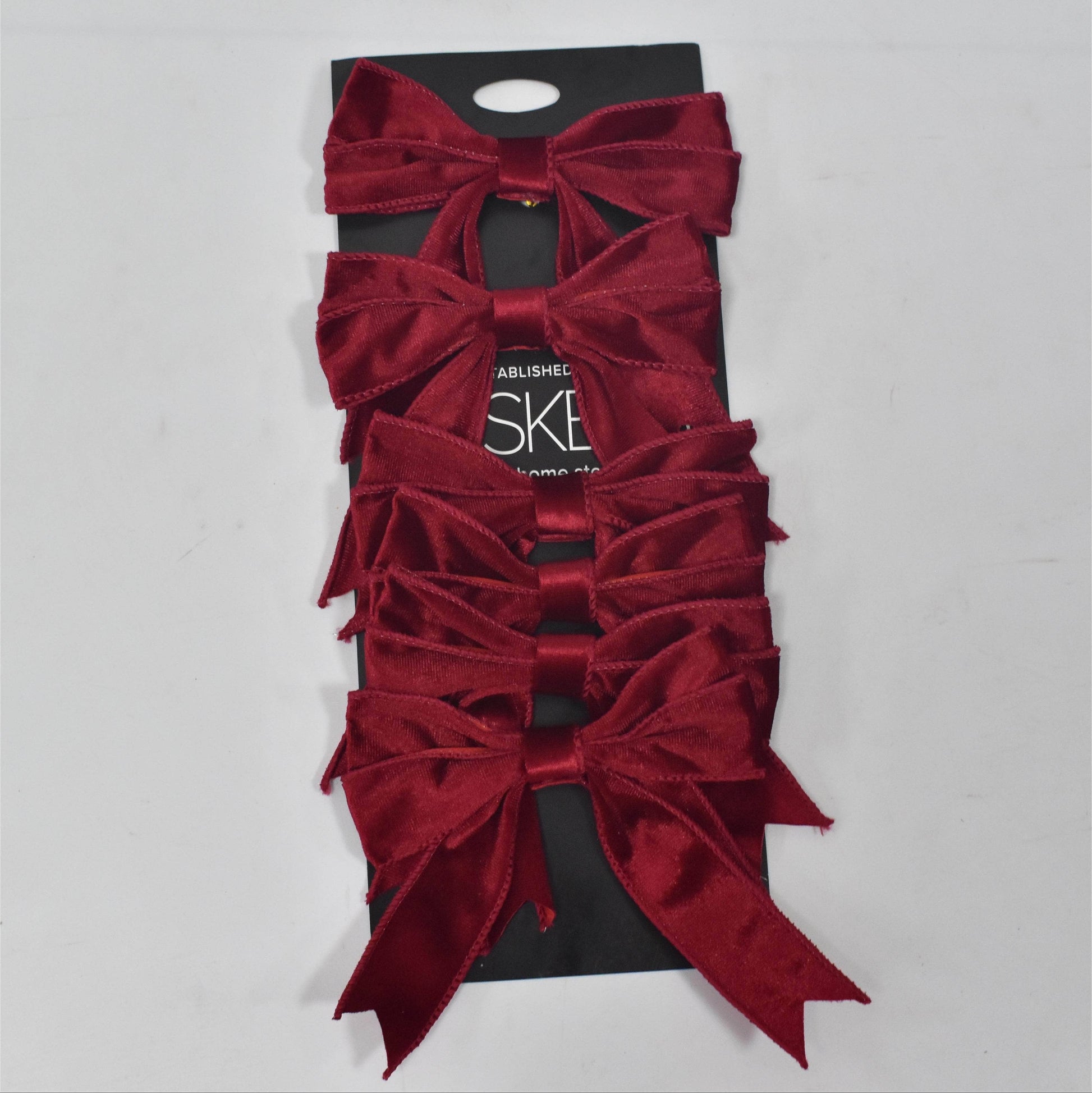 Christmas  -  Burgundy 15cm Velvet Bows - Pack of 6  -  60484074