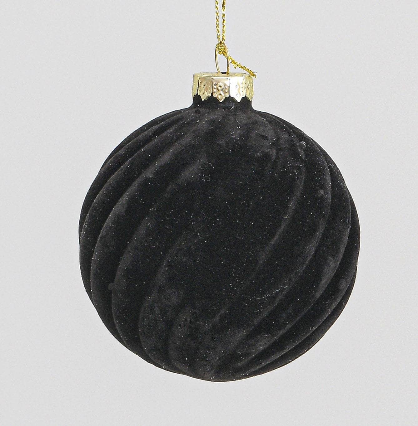 Black Velvet Christmas Bauble - 8cm-  60008628