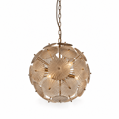 Lights  -  YELLOWSTONE 10-1742-6GR IRON & GLASS CHANDELIER WITH DARK GREEN GLASS  -  60486002
