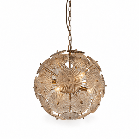 Lights  -  YELLOWSTONE 10-1742-6GR IRON & GLASS CHANDELIER WITH DARK GREEN GLASS  -  60486002