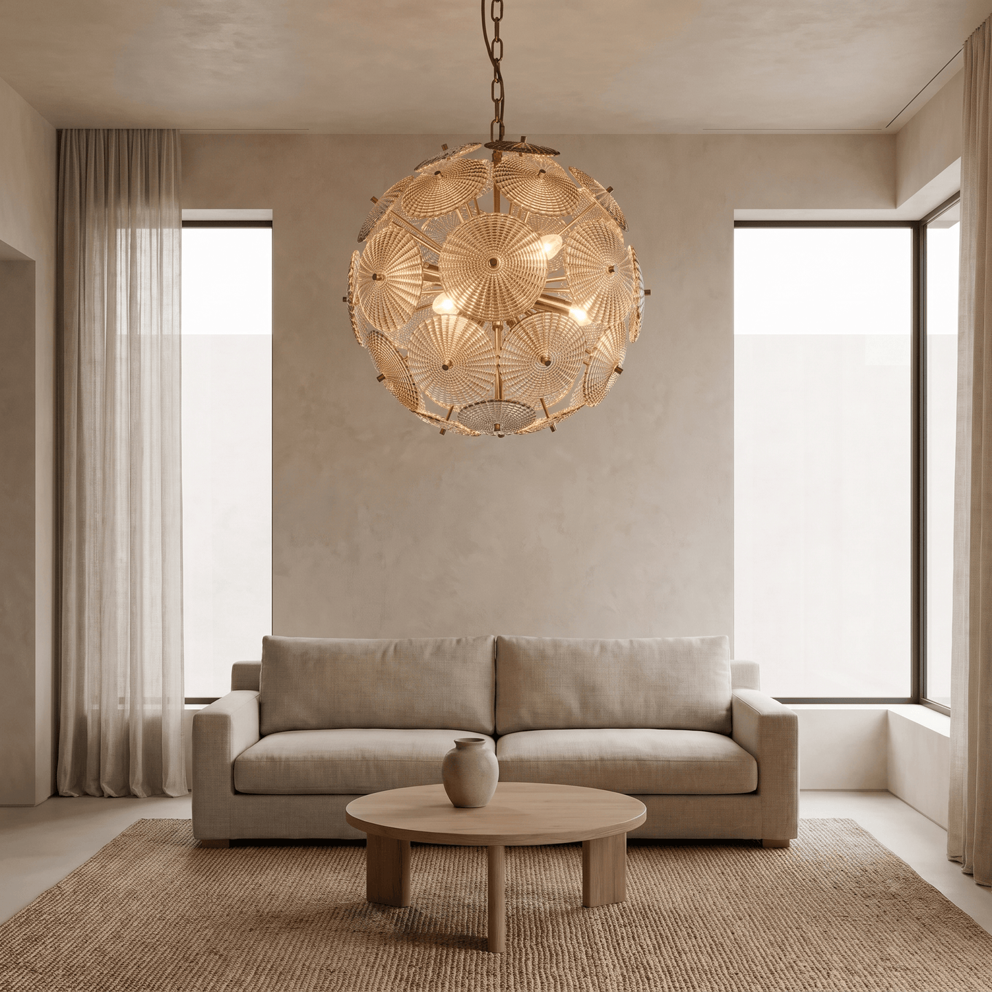 Lights  -  Iron & Dark Green Glass 6 Light Chandelier  -  60486002