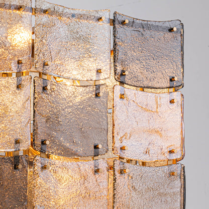 Lights  -  YS 10-1750-17 Iron with Smoked & Amber Glass 17 Light Chandelier  -  60485996