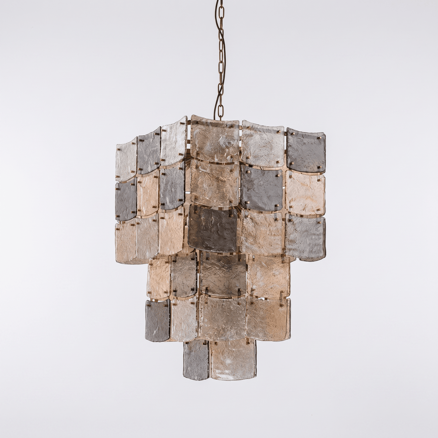 Lights  -  YS 10-1750-17 Iron with Smoked & Amber Glass 17 Light Chandelier  -  60485996