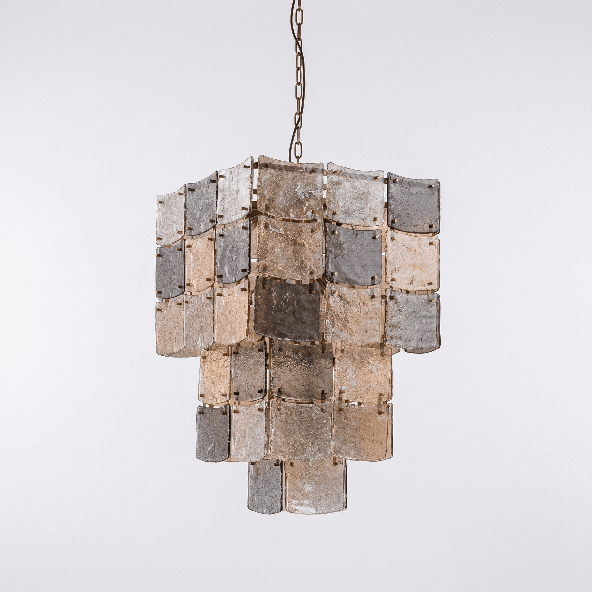 Lights  -  YS 10-1750-17 Iron with Smoked & Amber Glass 17 Light Chandelier  -  60485996