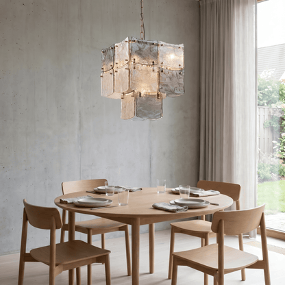 Lights  -  YS 10-1750-5 Iron with Smoked & Amber Glass 5 Light Chandelier  -  60485998