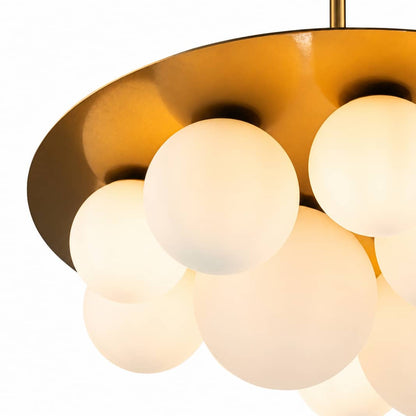 Lights  -  YS 10-1752-10 Stainless Steel & White Glass 10 Light Ceiling Light  -  60486000