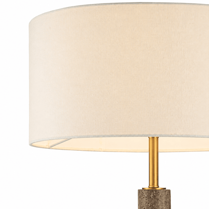 YS 12-0017-1ST Iron & Silver Table Lamp with Linen Shade