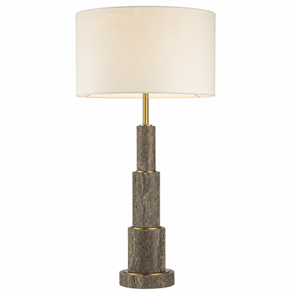 YS 12-0017-1ST Iron & Silver Table Lamp with Linen Shade