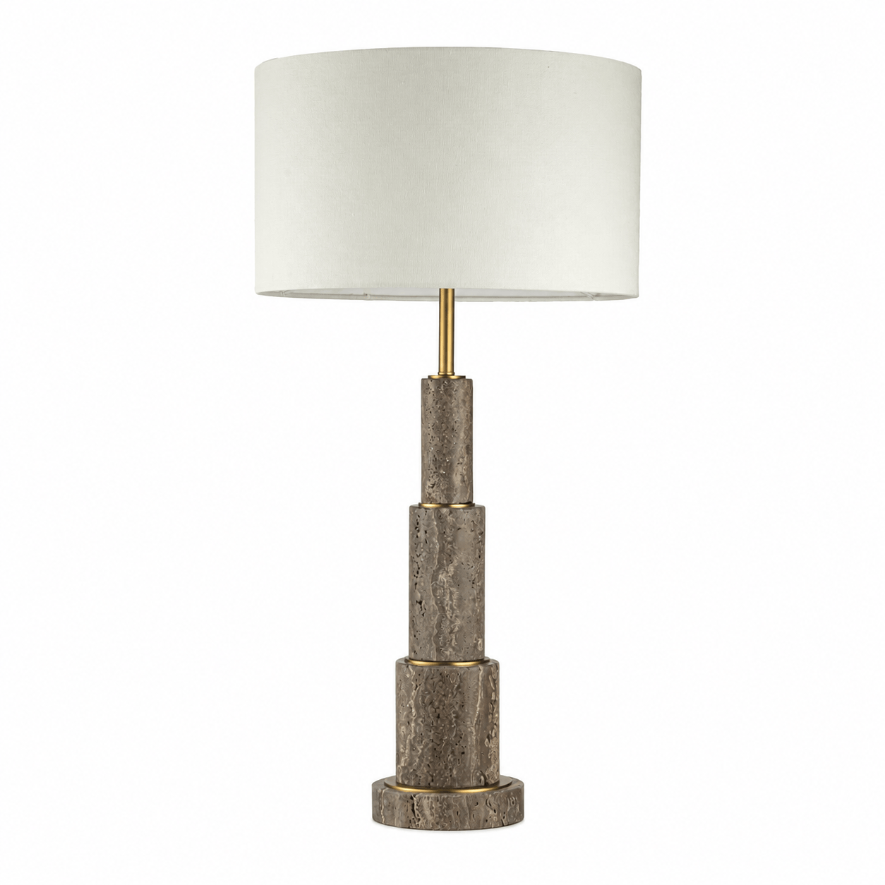 YS 12-0017-1ST Iron & Silver Table Lamp with Linen Shade