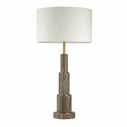 YS 12-0017-1ST Iron & Silver Table Lamp with Linen Shade