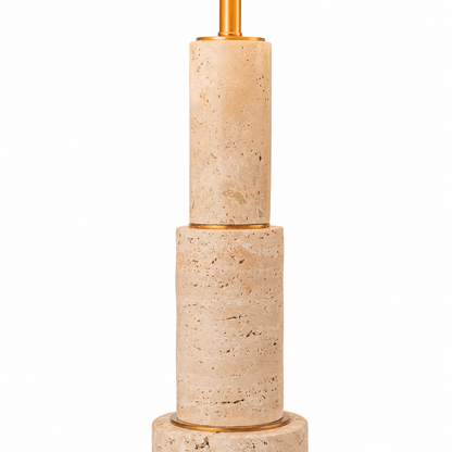 Lights  -  YS 12-0017-1TR Iron & Travertine Table Lamp  -  60485989