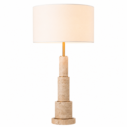 Lights  -  YS 12-0017-1TR Iron & Travertine Table Lamp  -  60485989