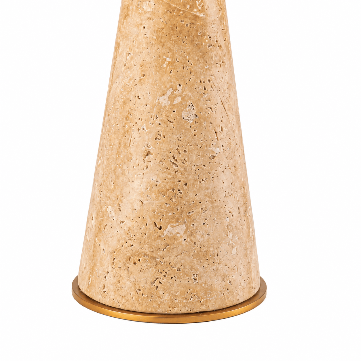 YS 12-0060-1 Iron & Travertine Table Lamp with Linen Shade