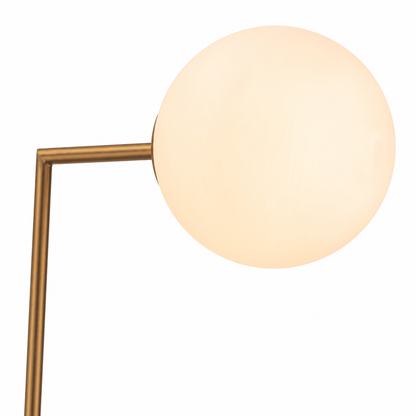 Lights  -  YS 12-0088-2 Iron & Travertine Table Lamp with Glass Shade  -  60485991