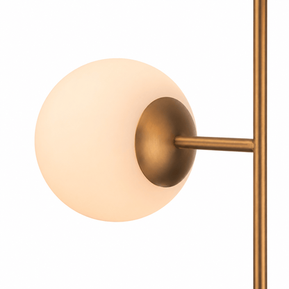 Lights  -  YS 12-0088-2 Iron & Travertine Table Lamp with Glass Shade  -  60485991