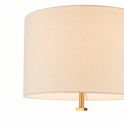 Lights  -  YS 12-0102-1 Iron & Travertine Table Lamp with Fabric Shade  -  60485992